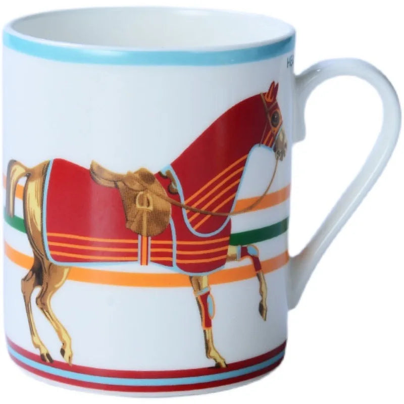 Oriental Horse Bone China Mug Creative Gift Office Home Morning Tea Coffee Cup Mugs Coffee Cups Self Stirring Mug