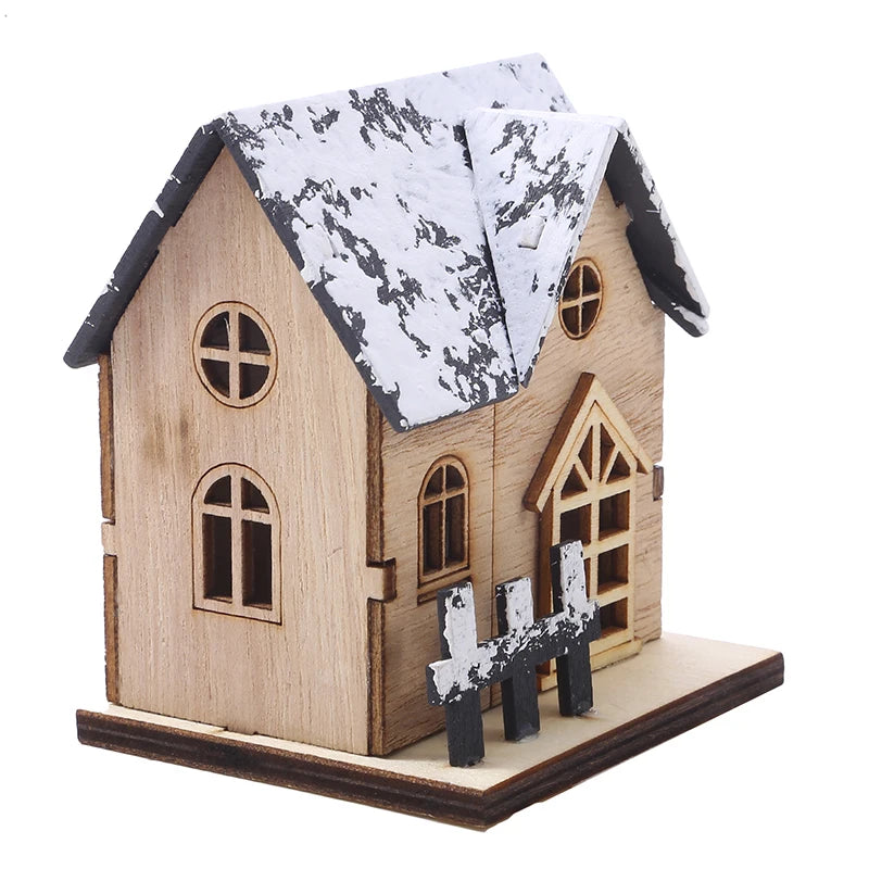 Nordic Simple Log Cabin Model Handicraft Ornaments Christmas Decoration Home Room Living Room Decorate Accessories