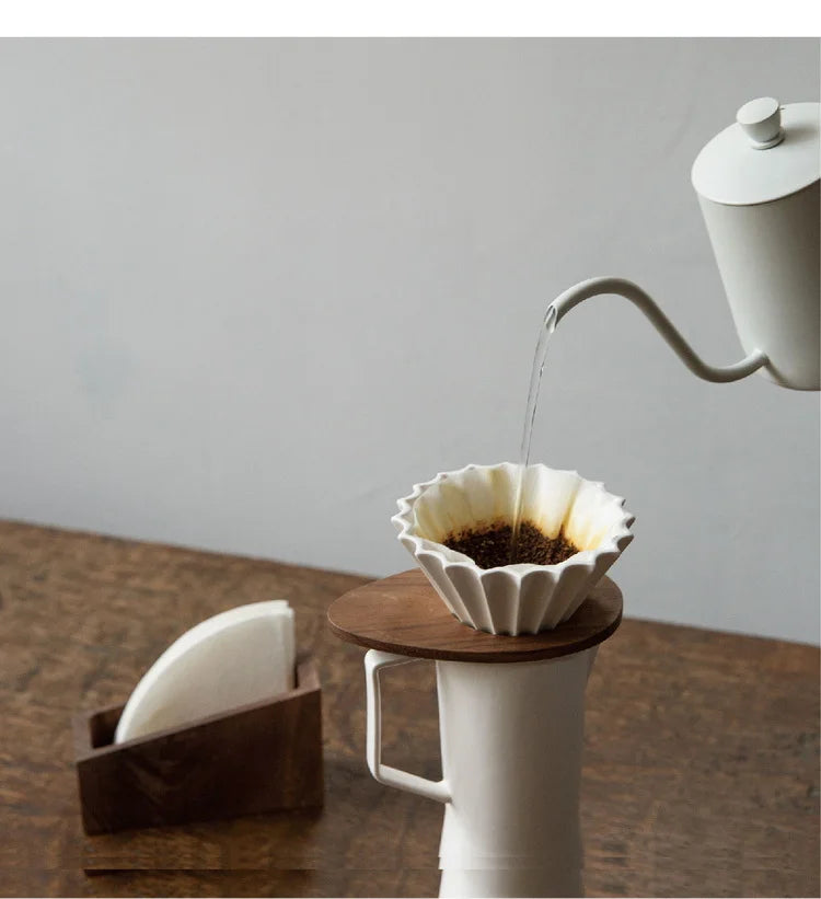 Porcelain Hand Made Coffee Pot Set, Creative, Modern, Simplicity, Household, Fashion Filter, Paper Box, Cup Holders, New