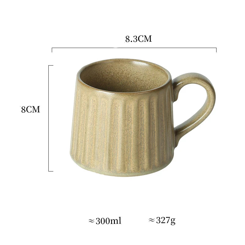 Ceramic Coffee Cup Set European American Roman Ear Hanging Flower Cups Restaurant Office Commercial Mugs Cup Plate Wholesale