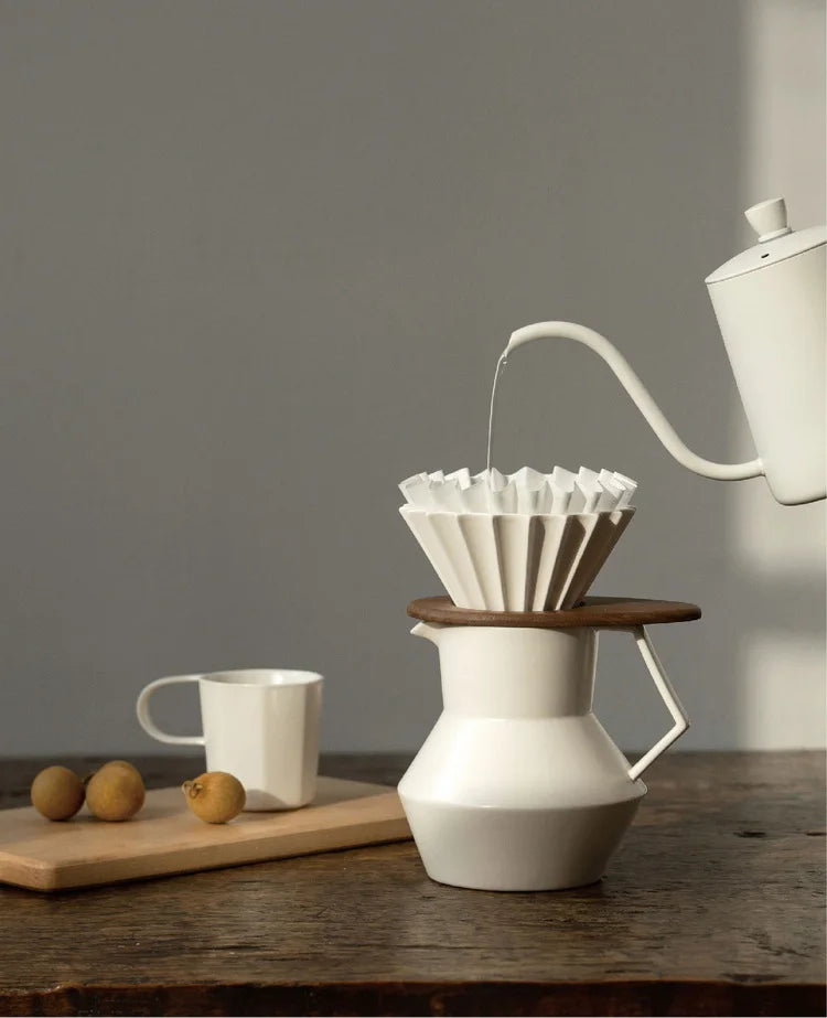 Porcelain Hand Made Coffee Pot Set, Creative, Modern, Simplicity, Household, Fashion Filter, Paper Box, Cup Holders, New