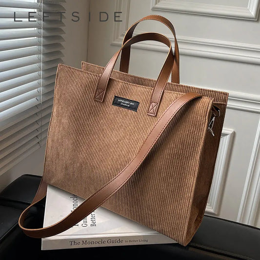 LEFTSIDE Handbags for Office Women Shoulder Crossbody Bag for Women Vintage Shopper Shopping Bags Ladies Totes 2022 Winter