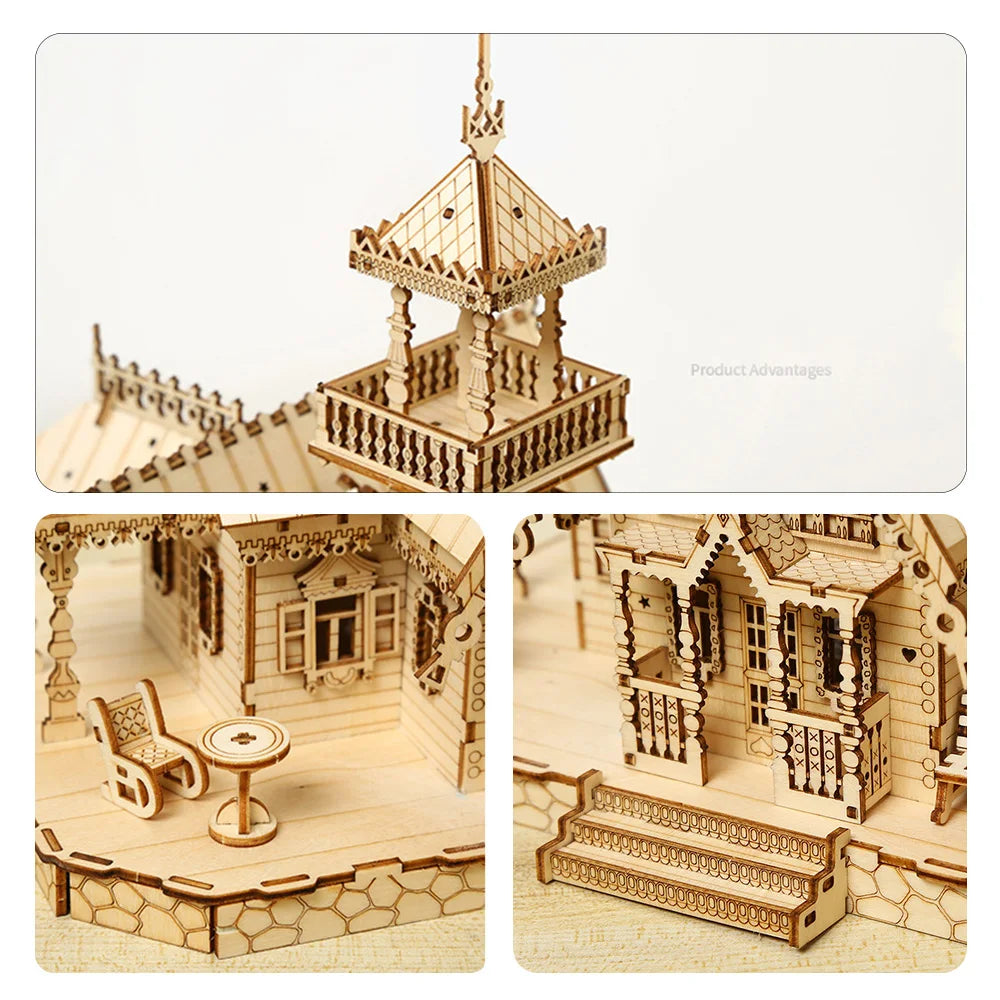 3D Model Puzzle Magic House Wooden Puzzle 3D For Adults party Games Building Block Toy Exquisite Birthday Gifts For Kids