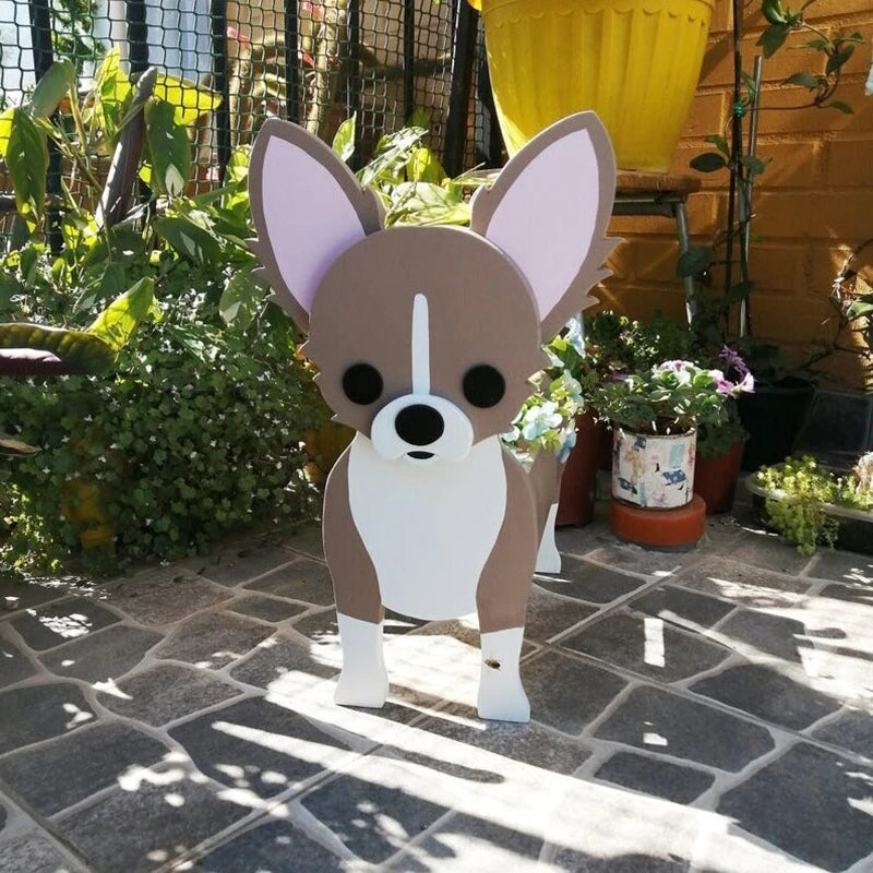 Garden Flower Pot Dog Shape Planter Poodle Corgi Samoyed Animal Pots Flowerpot Plant Container DIY Garden Outdoor Home Decor