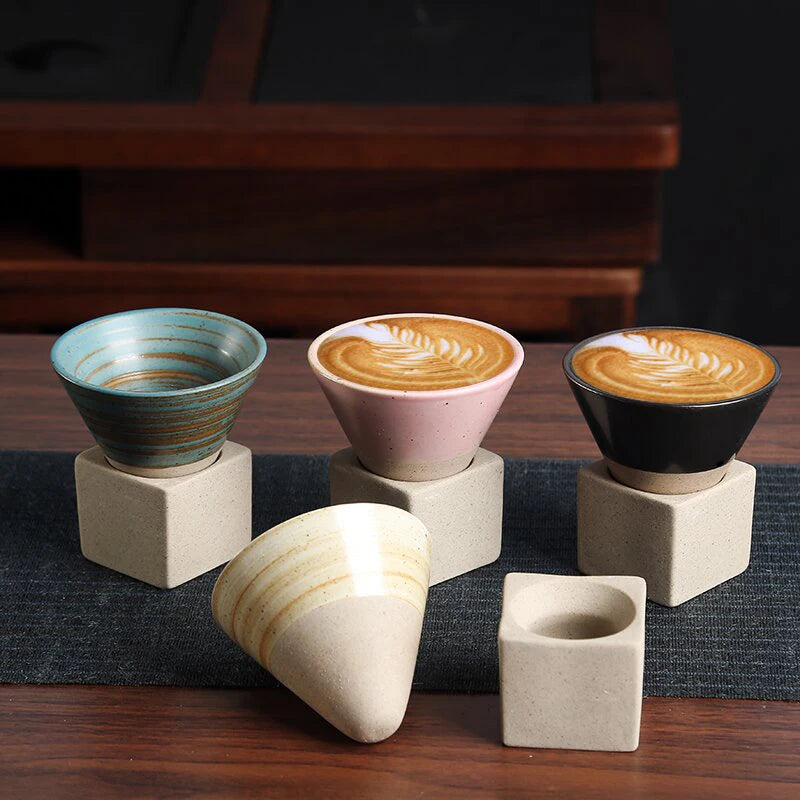 Retro Ceramic Coffee Cup Handmade Coarse Pottery Tea Cups Kung Fu Tea Cups coffee China Style Gift Drinkware Tableware Mugs