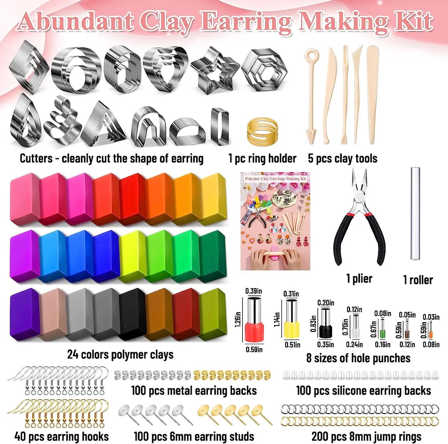 Polymer Clay Earring Making Kit Stainless Steel Cutters Mold Handmade Tool Pottery Diy Ceramic Craft Designer Jewelry Supplies