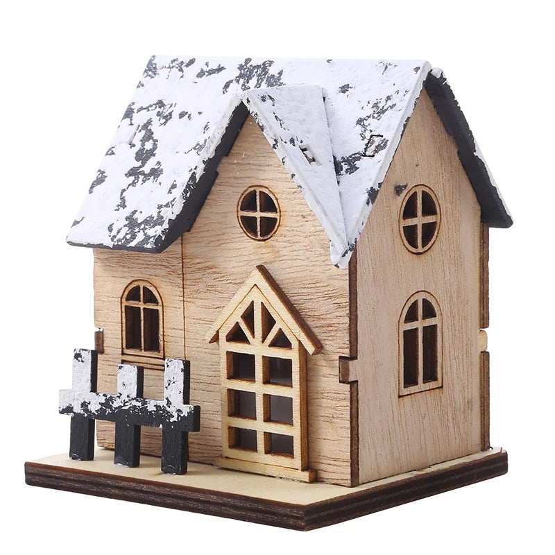 Nordic Simple Log Cabin Model Handicraft Ornaments Christmas Decoration Home Room Living Room Decorate Accessories