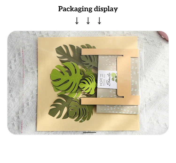 3D Monstera Potted Plant Pop-up Greeting Card with Envelope Flowers Postcard Birthday Cards Valentines Gifts Creative Home Decor